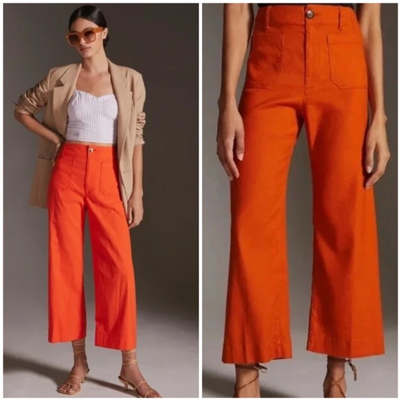 Anthropologie Pants - Anthropologie Maeve Colette Linen Blend Wide-Leg Trousers in Cedar Size 29P NWT
